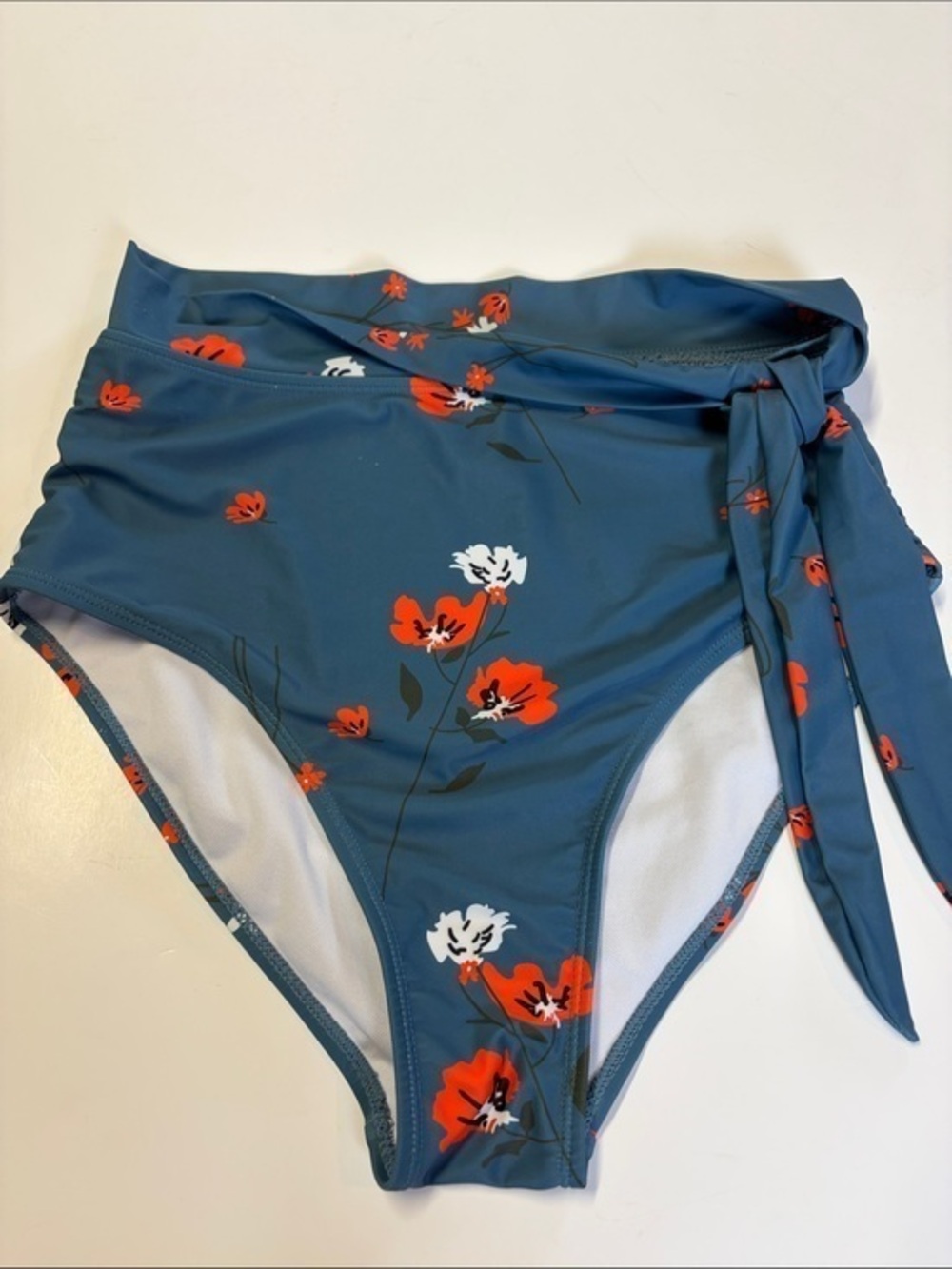Dokotoo Floral High Waisted Bikini Bottom Tie Side Side Bottom Size Medium
